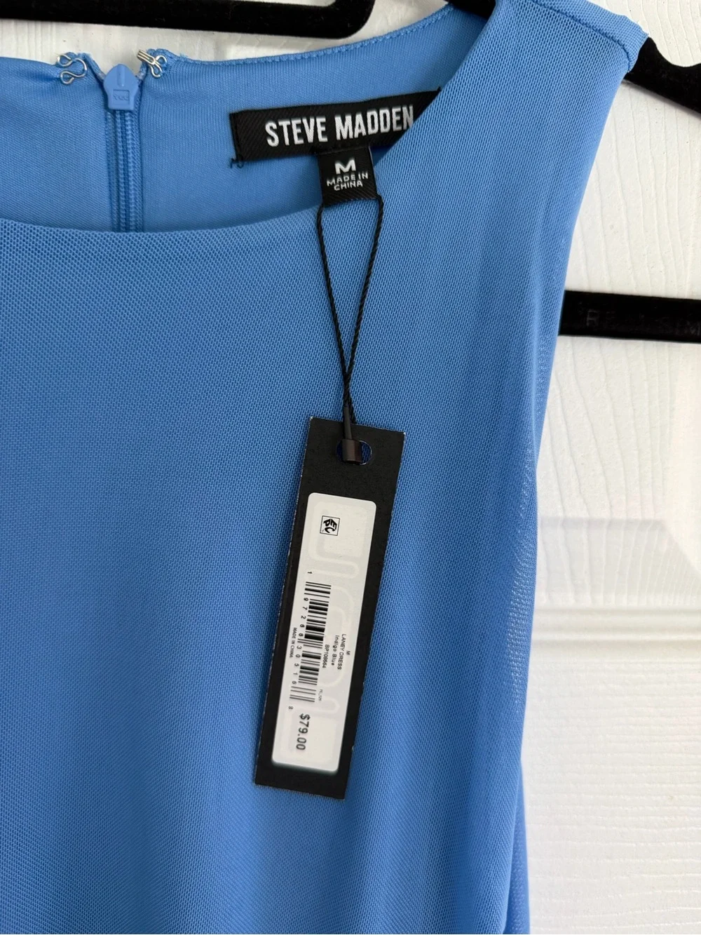 Steve Madden - Laney Dress - Bright Blue Asymmetrical Ruched Midi Dress